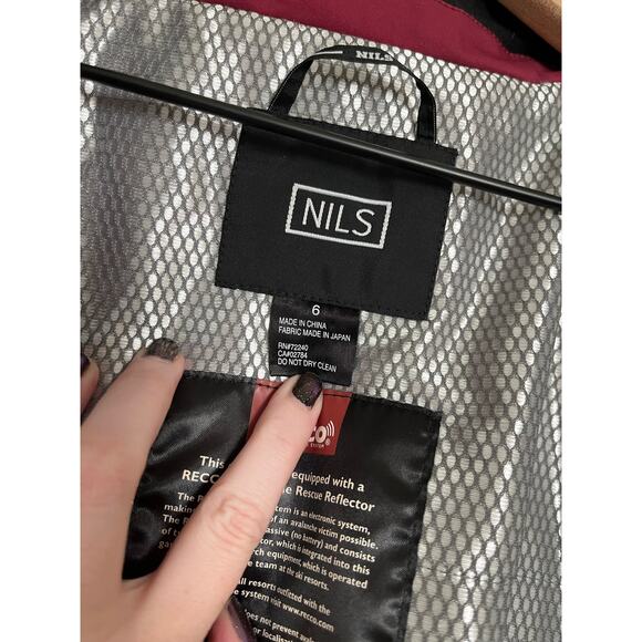 Nils Womens Red Burgundy Winter Ski Jacket Thermore Recco Technology Size 6 - Picture 13 of 16